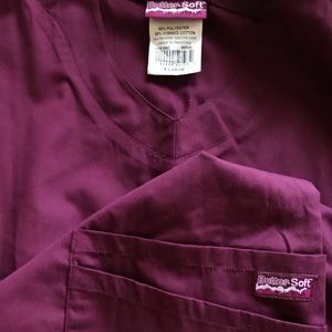 Butter Soft Scrub Top (Wine) by Uniform Advantage